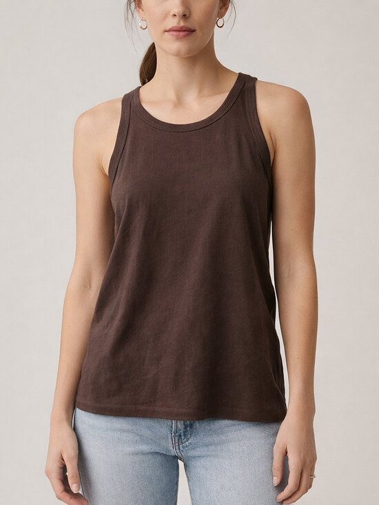 Rachel Zoe Tops - Rachel Zoe Ribbed Fitted Tank Top Mocha Brown Size Medium